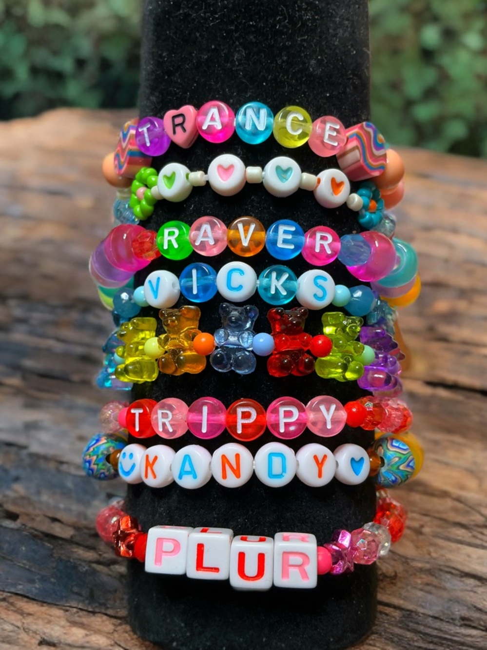 Rave bracelet 1/2 sleeve w/ 2 glow in the dark bracelets